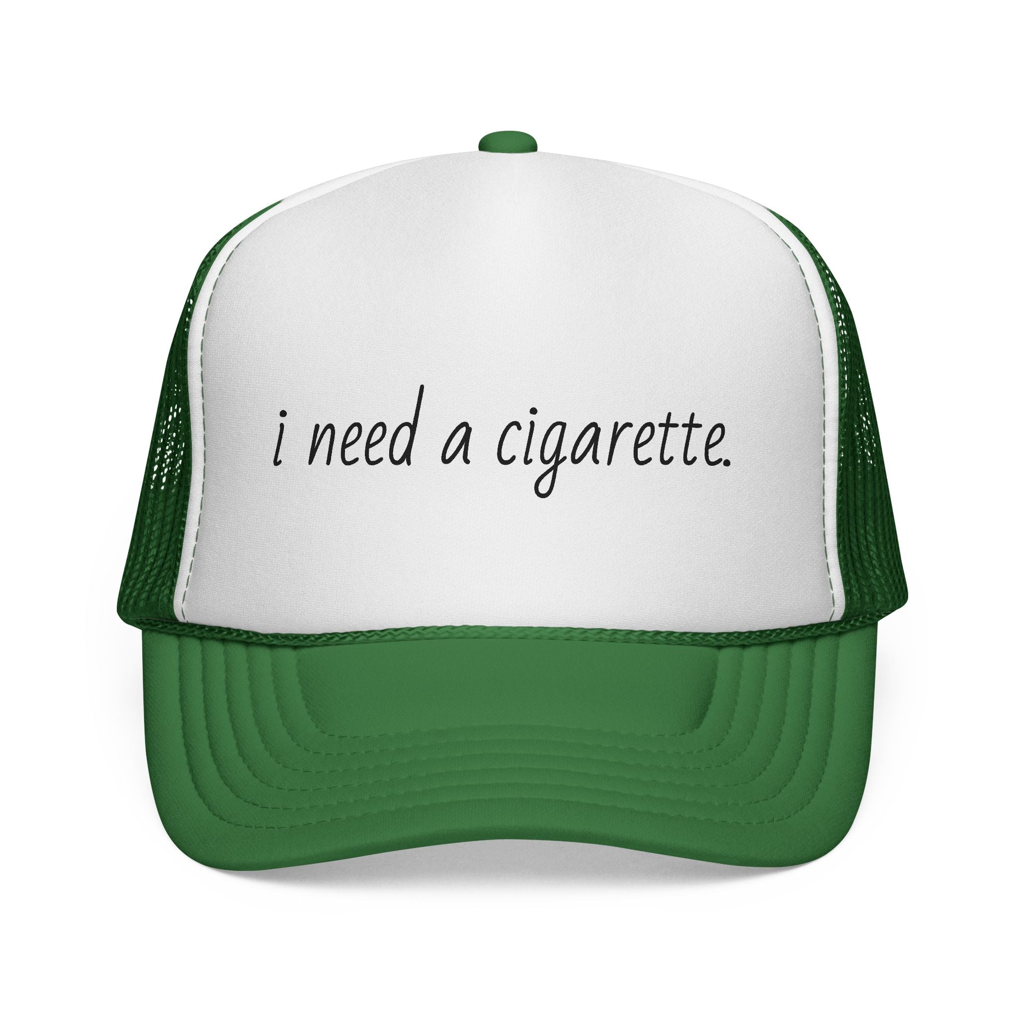 Trucker Cap — "I need a cigarette" Retro Mesh Hat