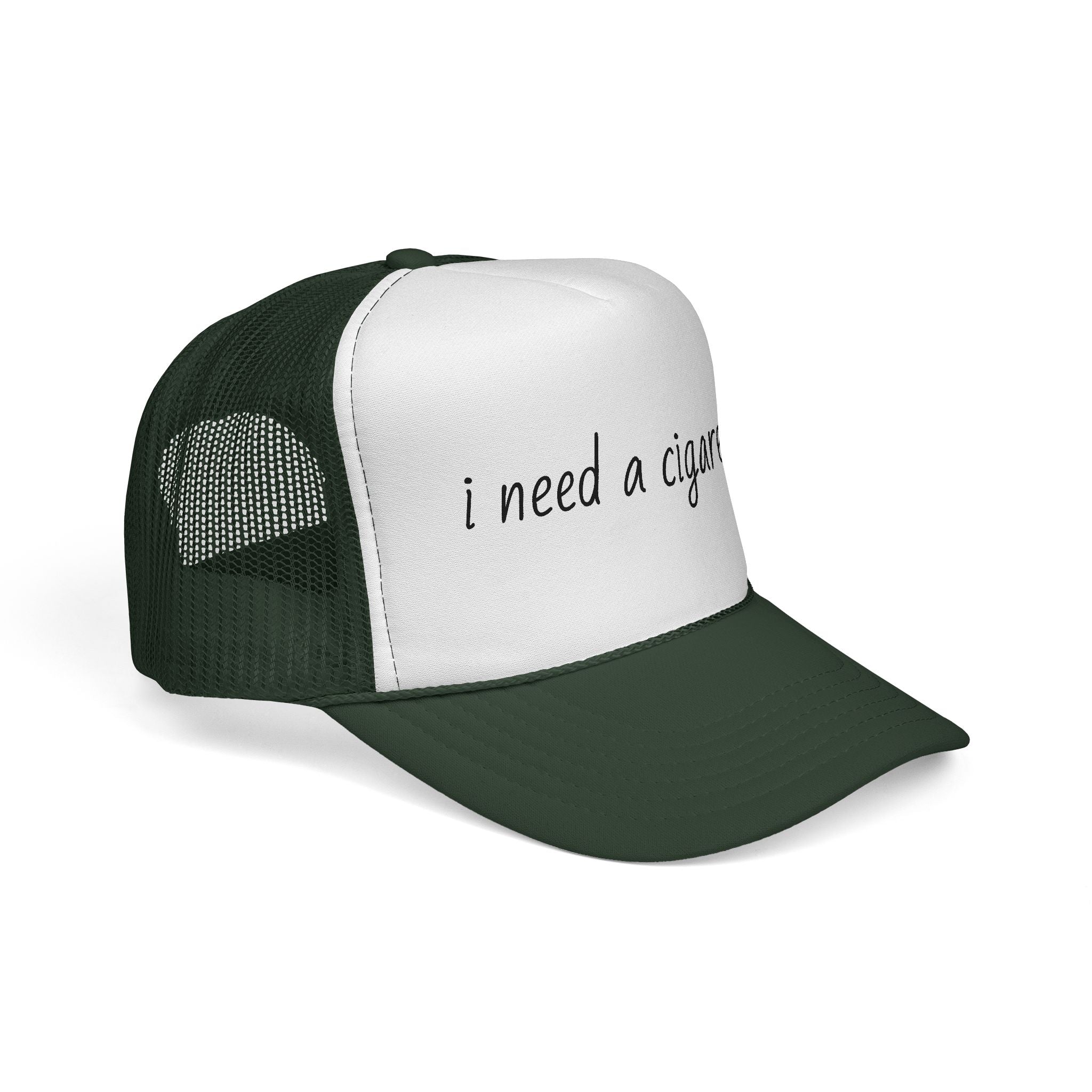 Trucker Cap — "I need a cigarette" Retro Mesh Hat
