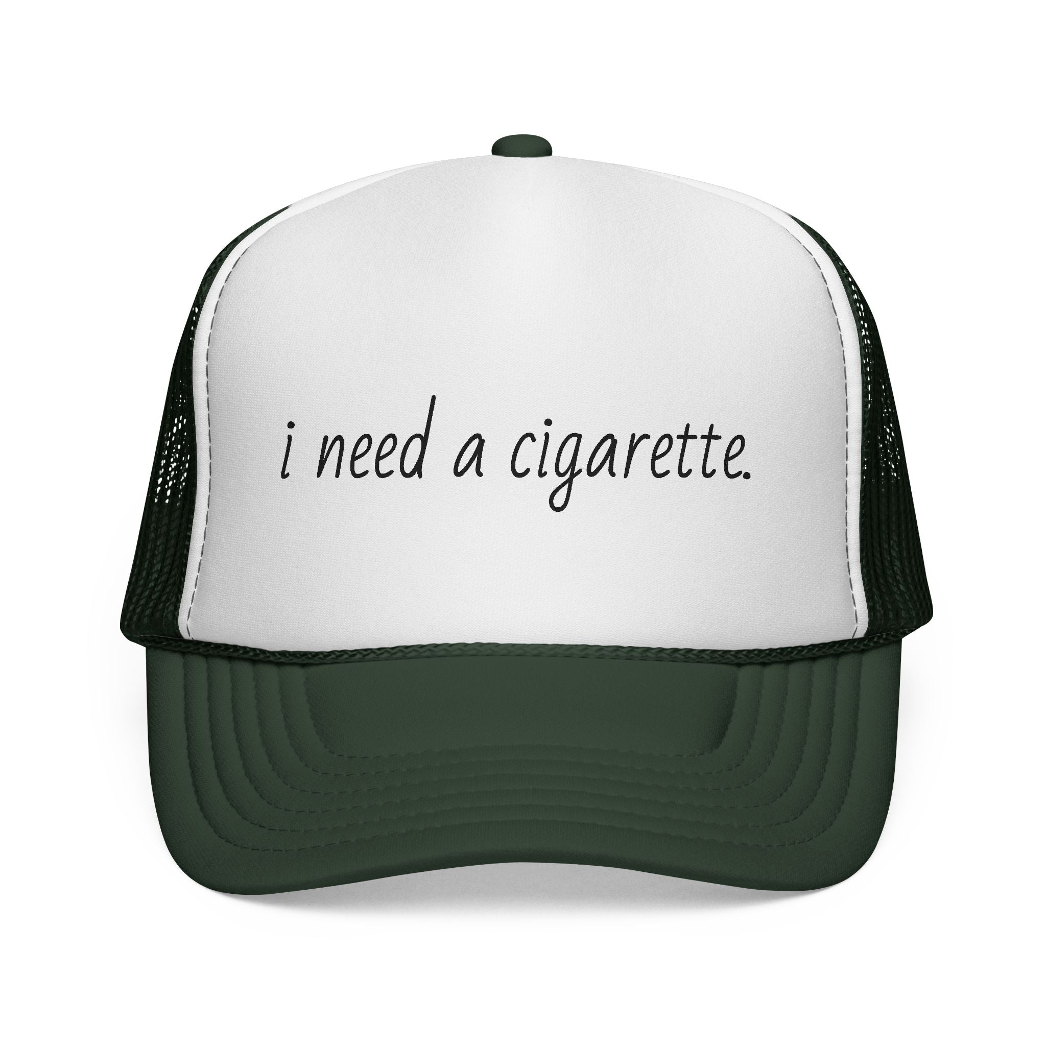 Trucker Cap — "I need a cigarette" Retro Mesh Hat
