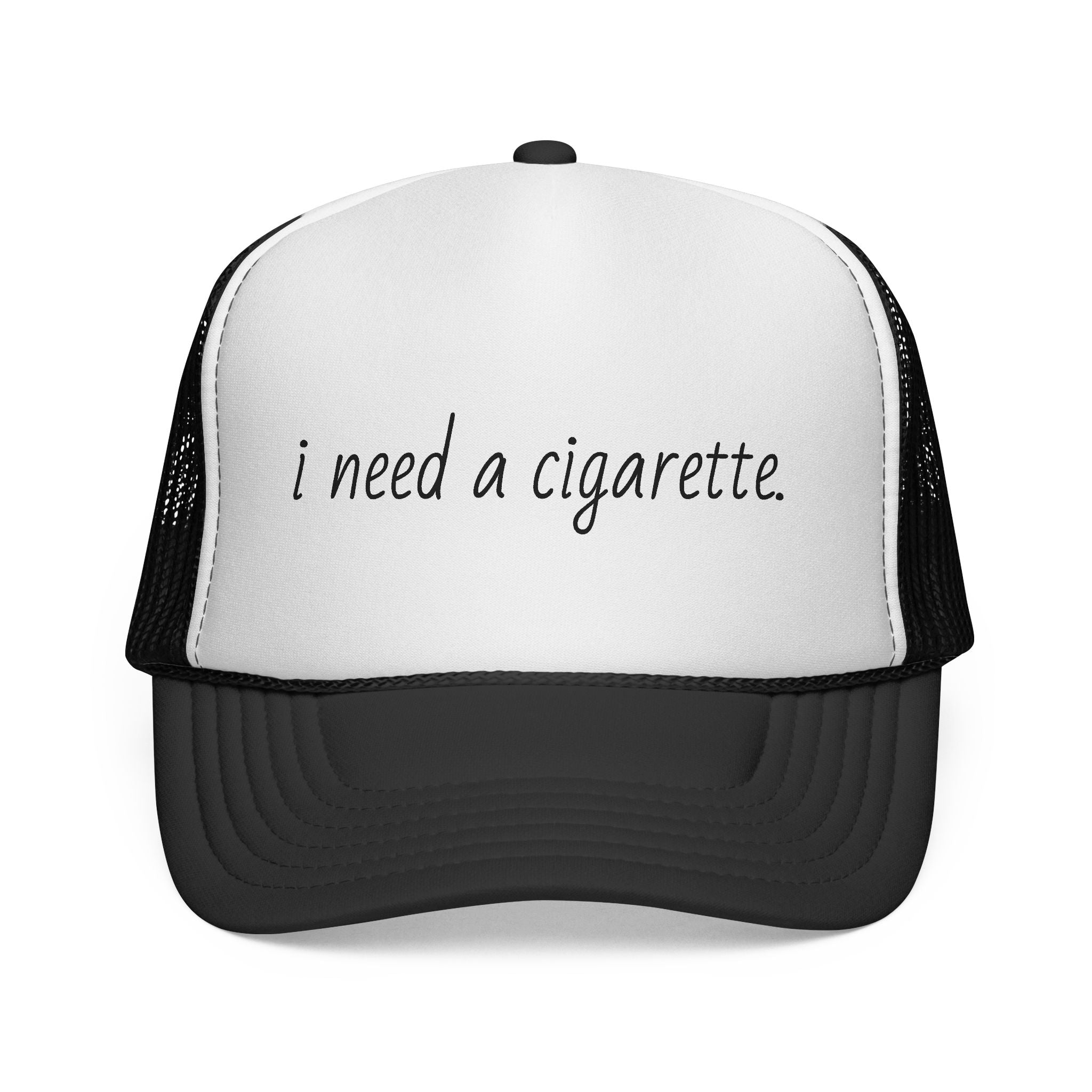 Trucker Cap — "I need a cigarette" Retro Mesh Hat